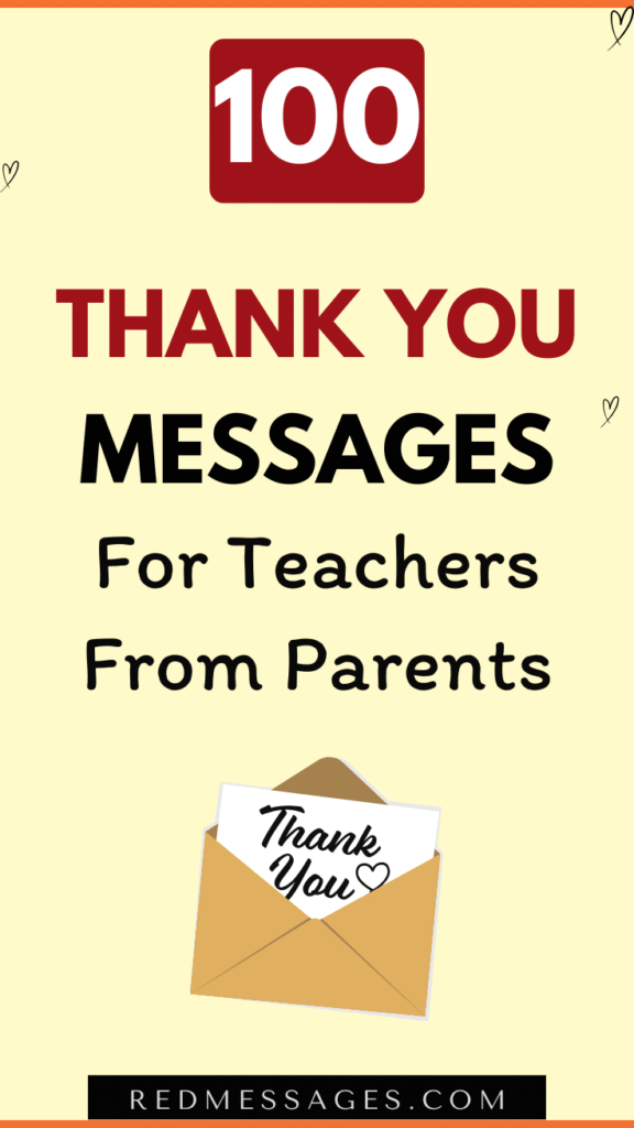 Thank You Teacher Messages From Parents