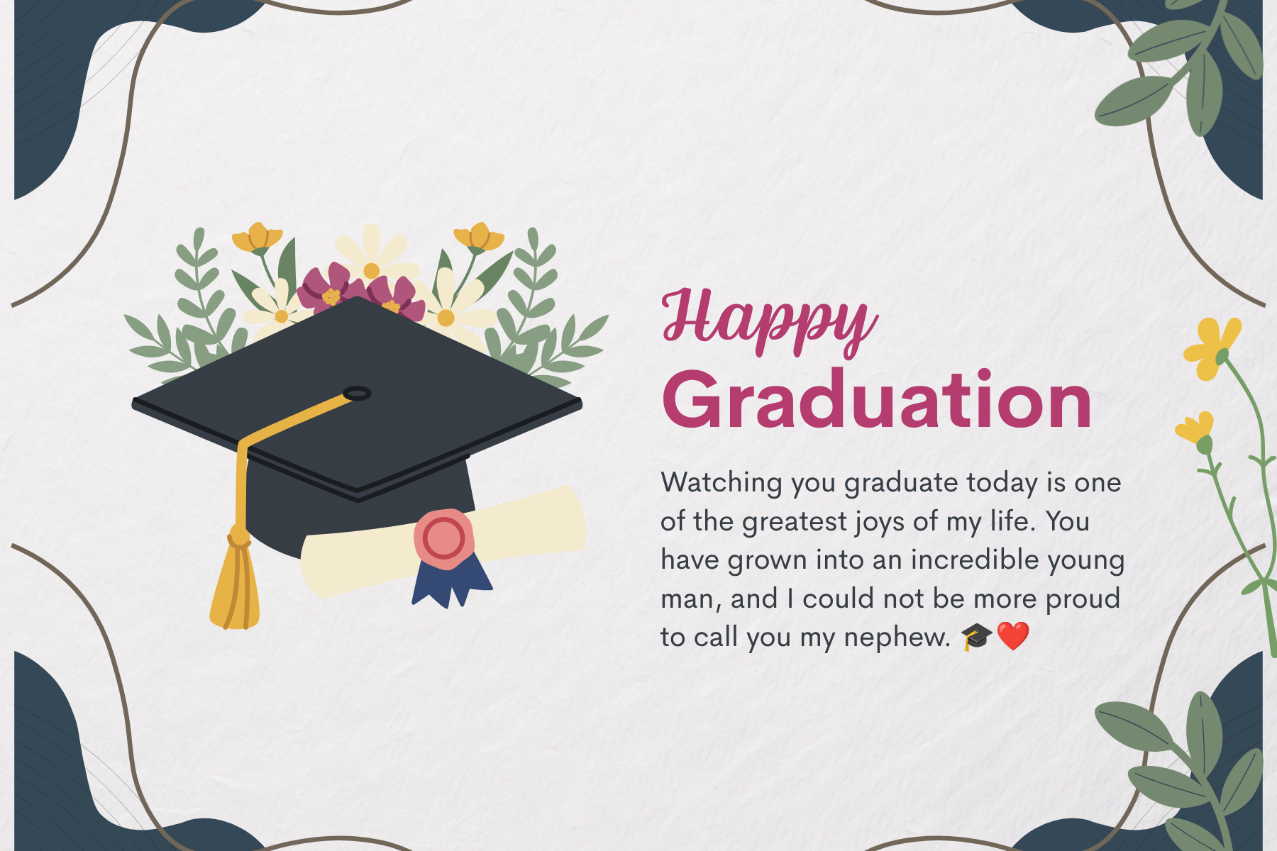 120+ Emotional Graduation Wishes for Nephew from Aunt