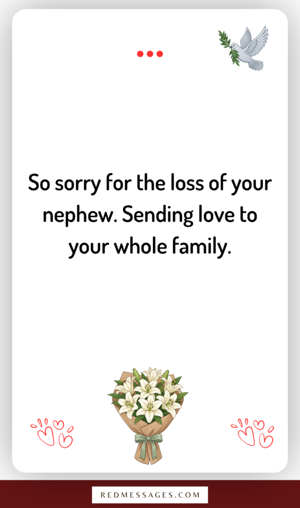 Short Condolence Messages for Loss of a Nephew