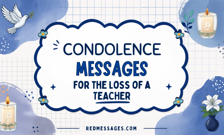 condolence messages for loss of teacher