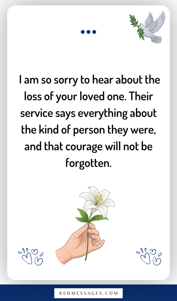 Condolence Messages for a Veteran or Soldier