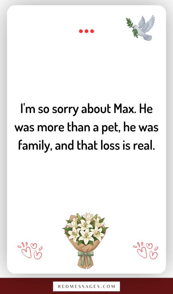 Condolence Notes for the Loss of a Pet
