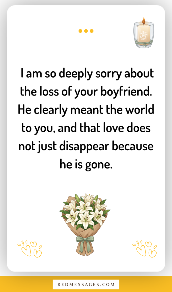 Heartfelt Condolence Messages for the Loss of a Boyfriend